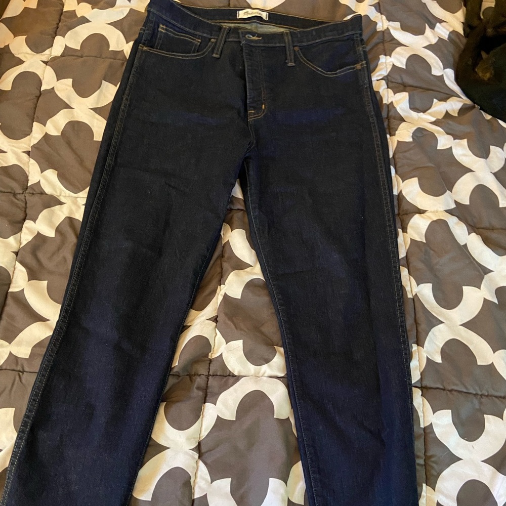 Madewell dark wash 10” high rise skinny jeans